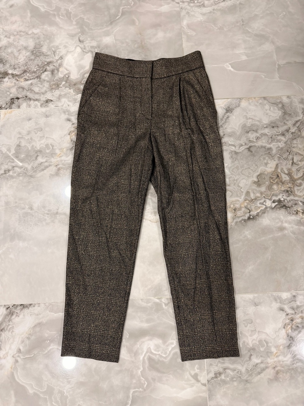 Brunello Cucinelli LIKE NEW woman metallic wool trousers